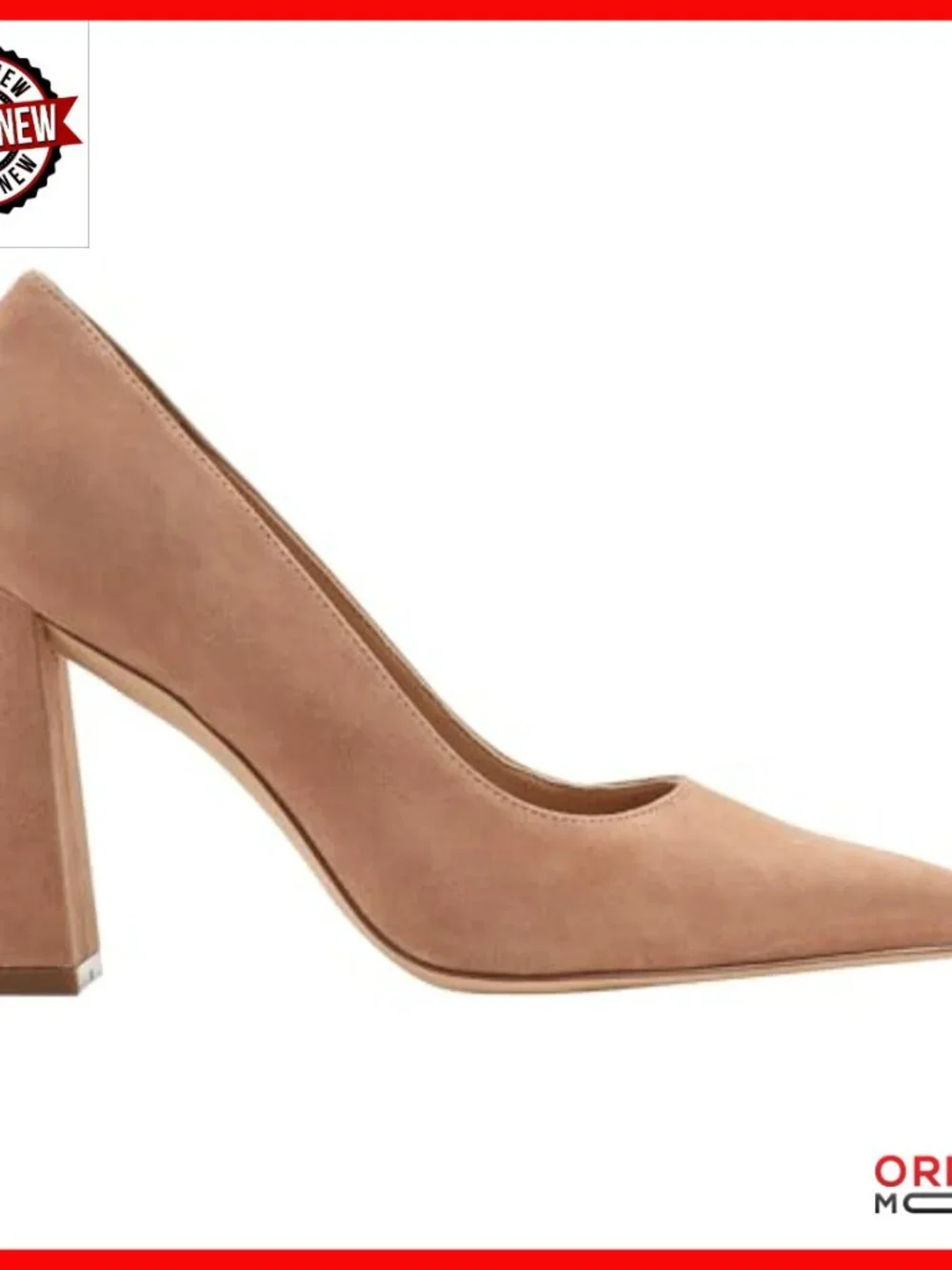 Suede Block Heel Pumps, Slip-On Formal Shoes, 3.27 Inch Heel